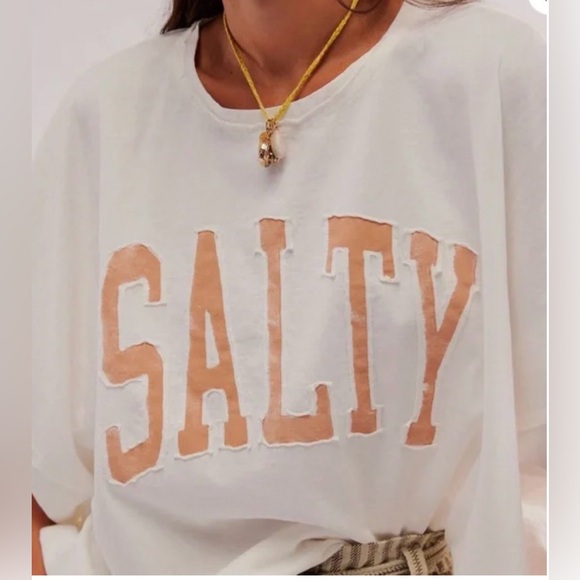 Free People X Ragabond Salty Shasta Tee Womens XSmall Oversized White - Picture 2 of 5